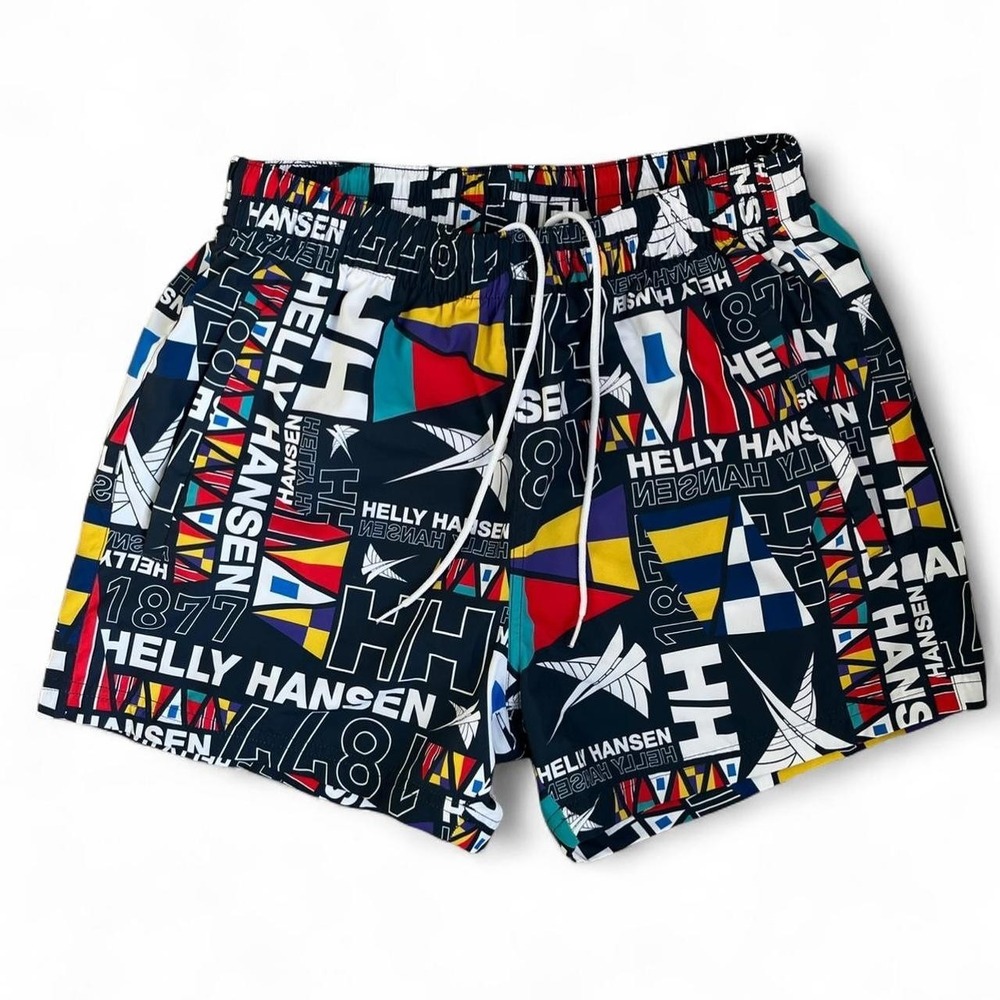 Helly Hansen Men's Swim Shorts Size M Multicolored Quick Dry Mesh Lined Trunks